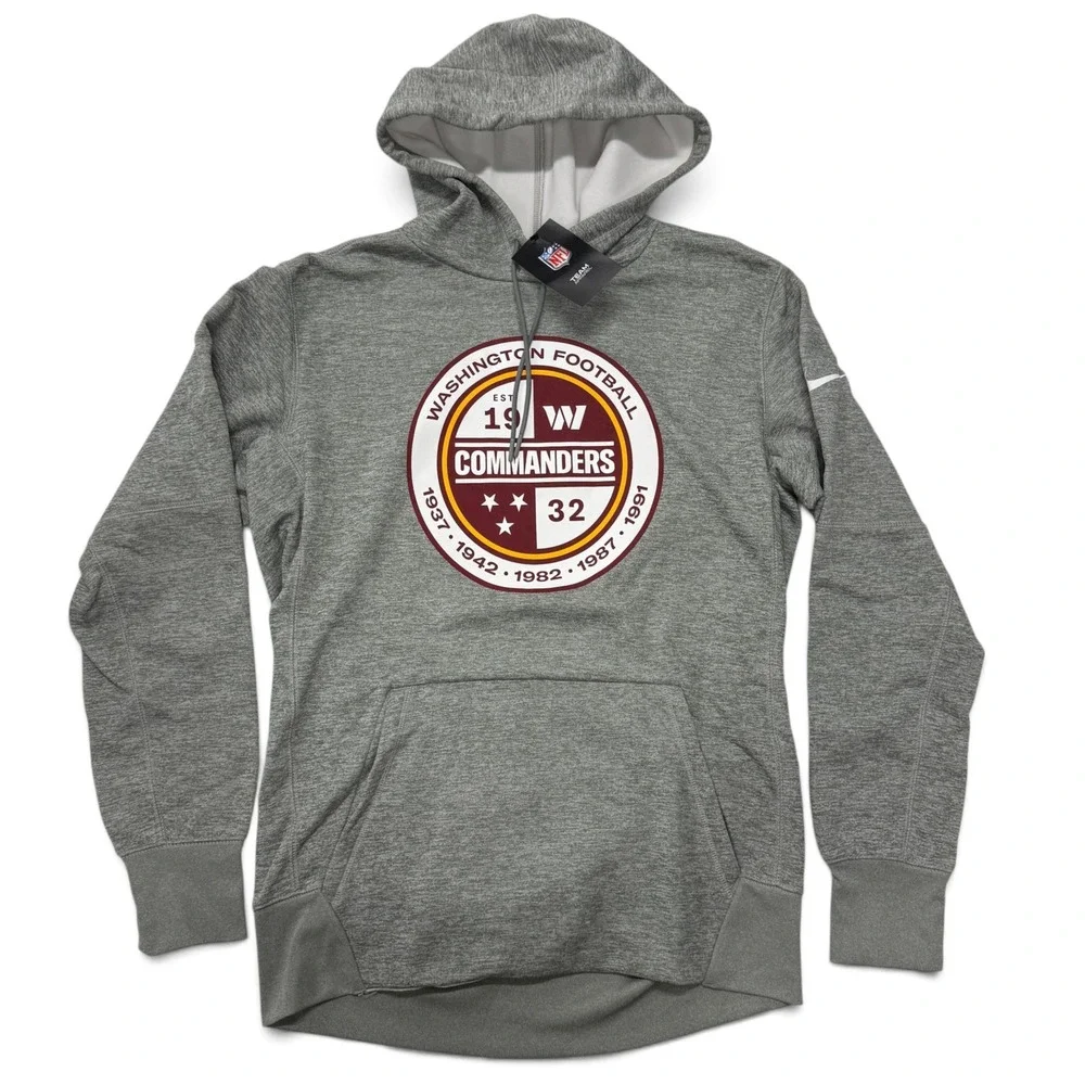 Nike Washington Commanders Mens Medium Dri-FIT Heather Gray NFL Hoodie NWT
